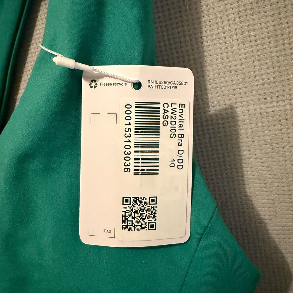 NWT Lululemon Cascadia Green Envital Bra Medium Support, D/DD Cup Size 10 - Picture 4 of 5